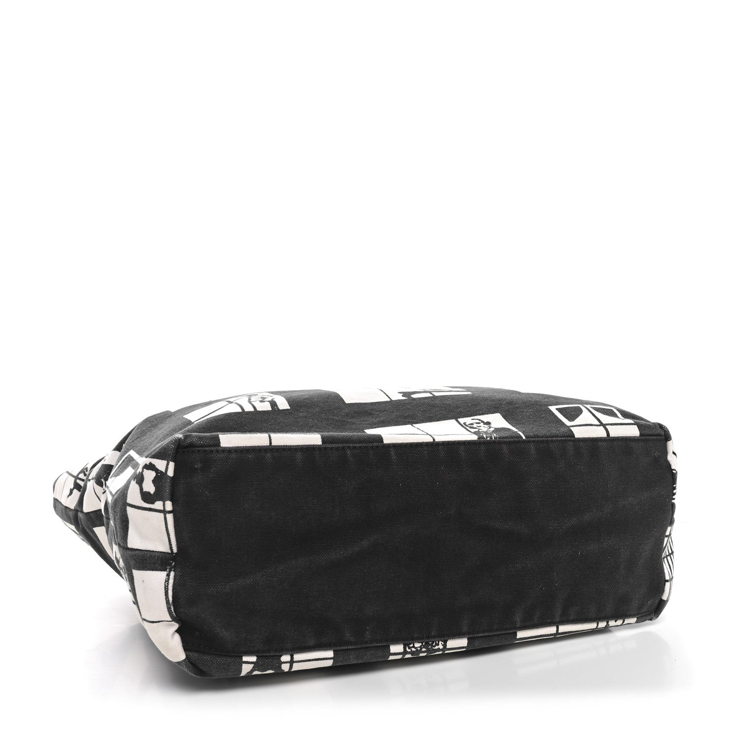 Chanel Canvas Coco Window Tote Black White 4 of 11