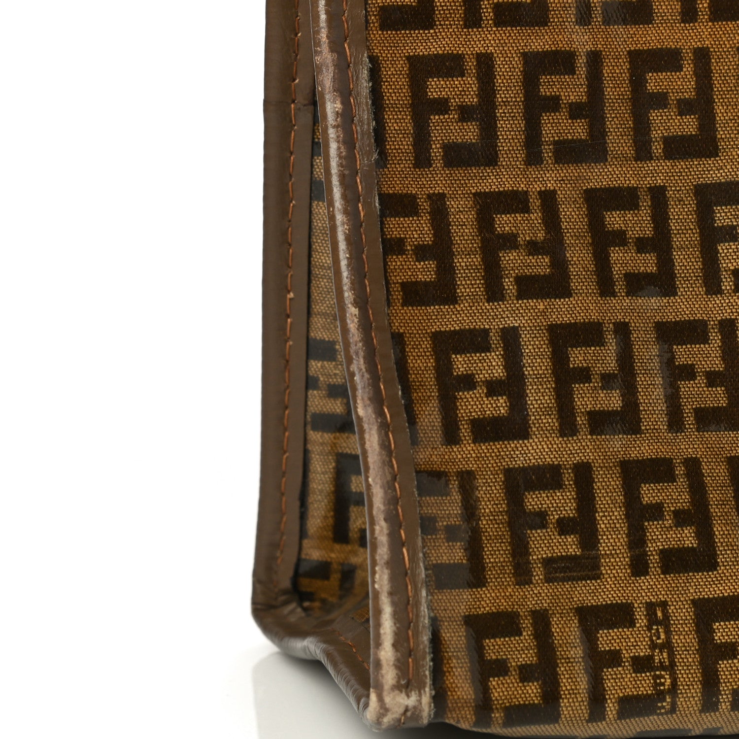 Fendi Vinyl Zucchino Zip Pouch Tobacco 12 of 17