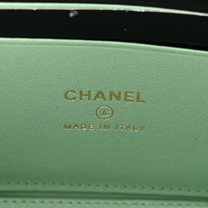 Chanel Lambskin Quilted Small Top Handle Vanity Case With Chain Lilac Light Green 6 of 11
