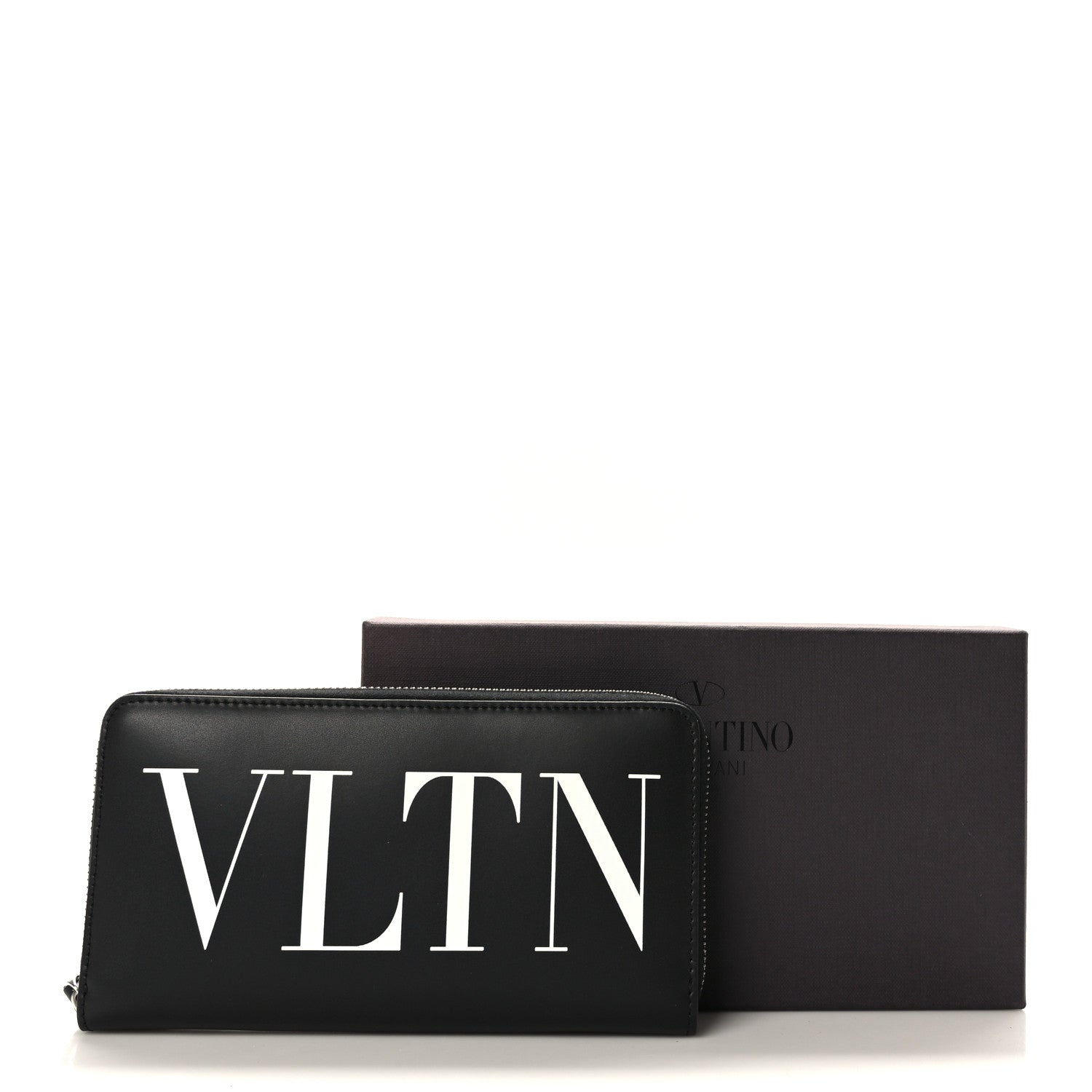 Valentino Garavani Calfskin VLTN Zip Around Wallet Black 9 of 9