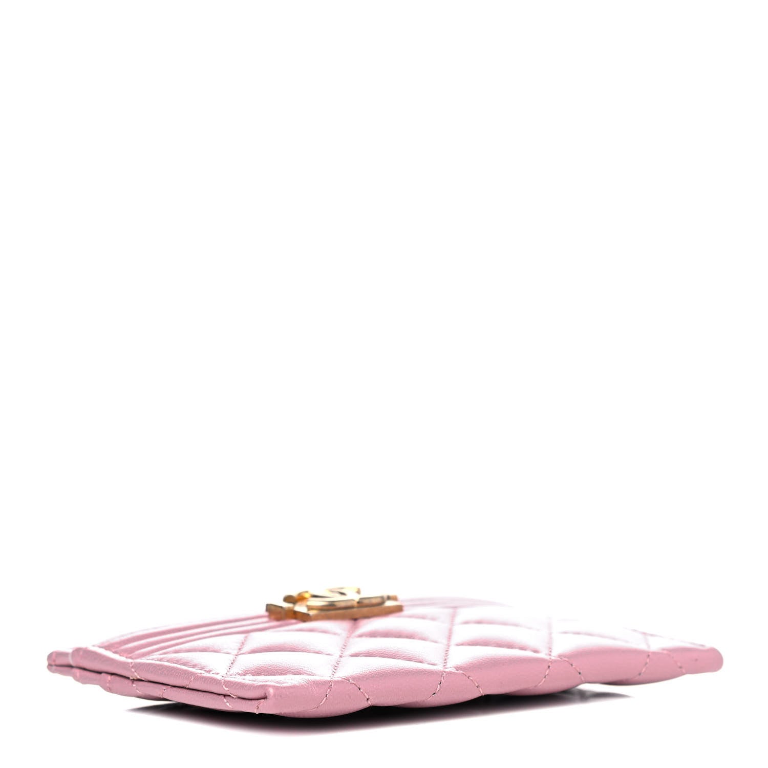 Chanel Metallic Lambskin Quilted Boy Card Holder Rose 3 of 6