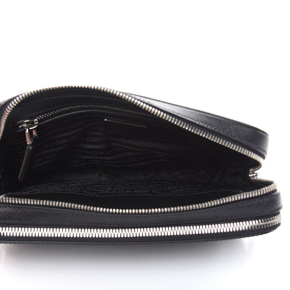 Prada Saffiano Travel Wristlet Bag Black 7 of 9