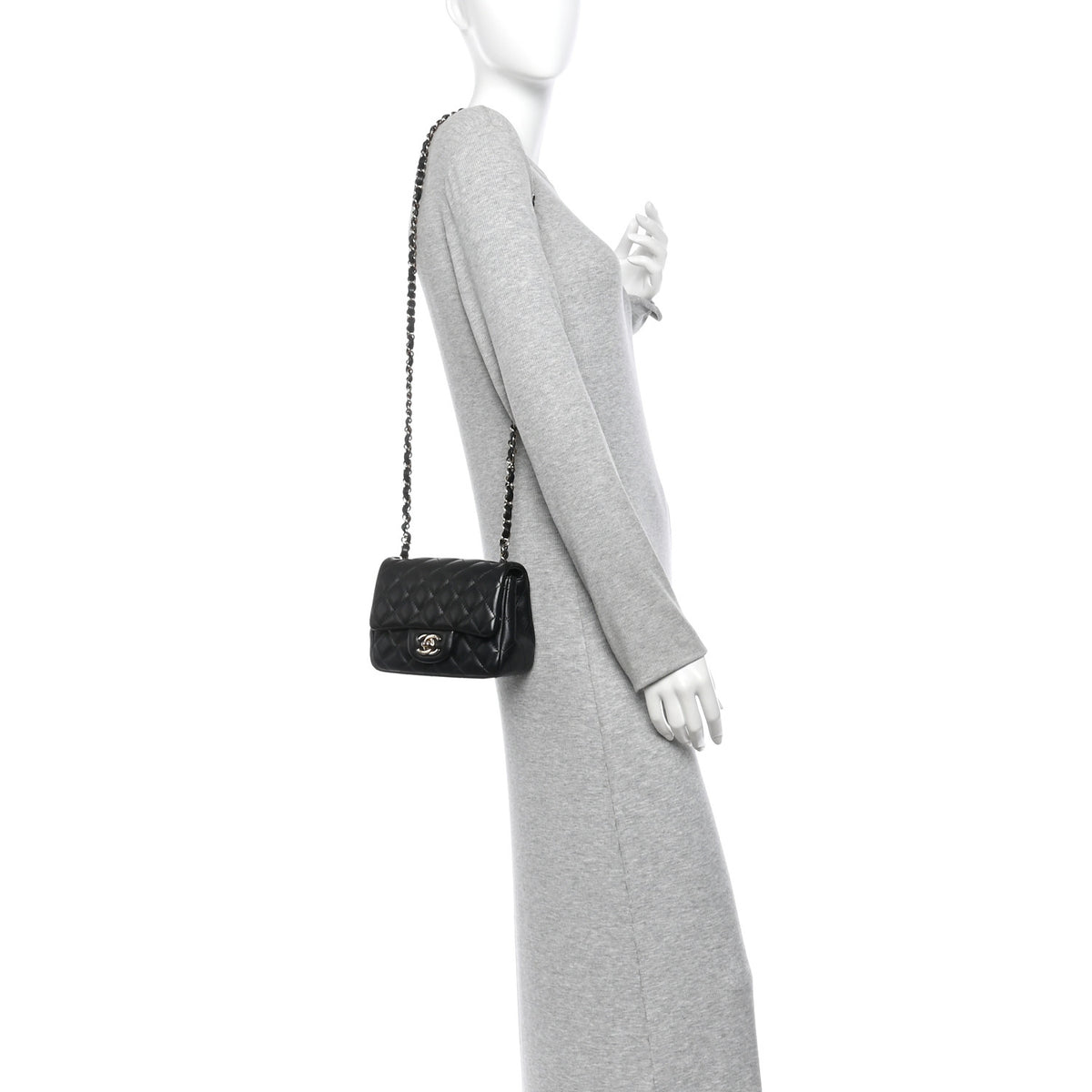 Chanel Lambskin Quilted Mini Square Flap Black 2 of 10