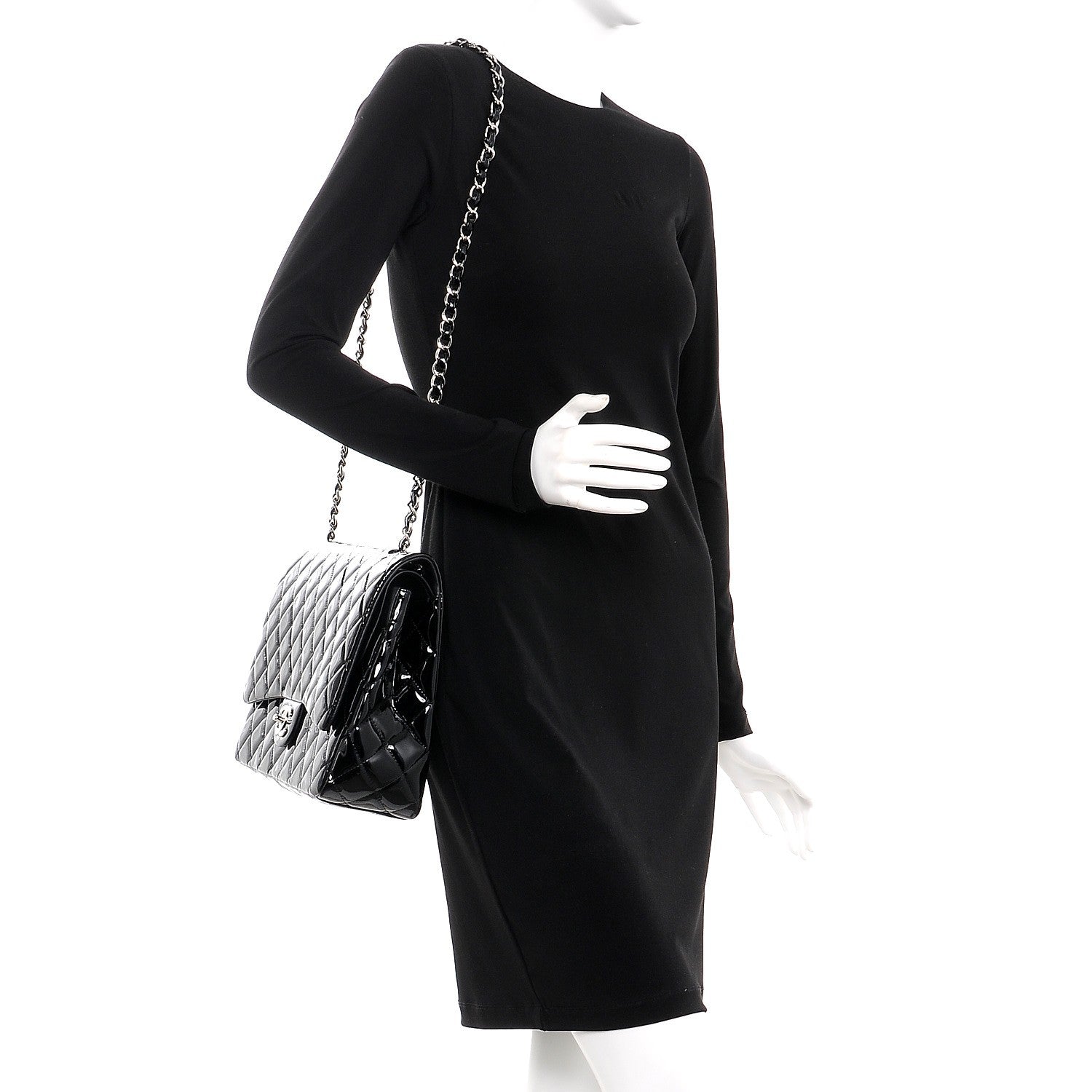 Chanel Patent Quilted Maxi Double Flap Black 2 of 8