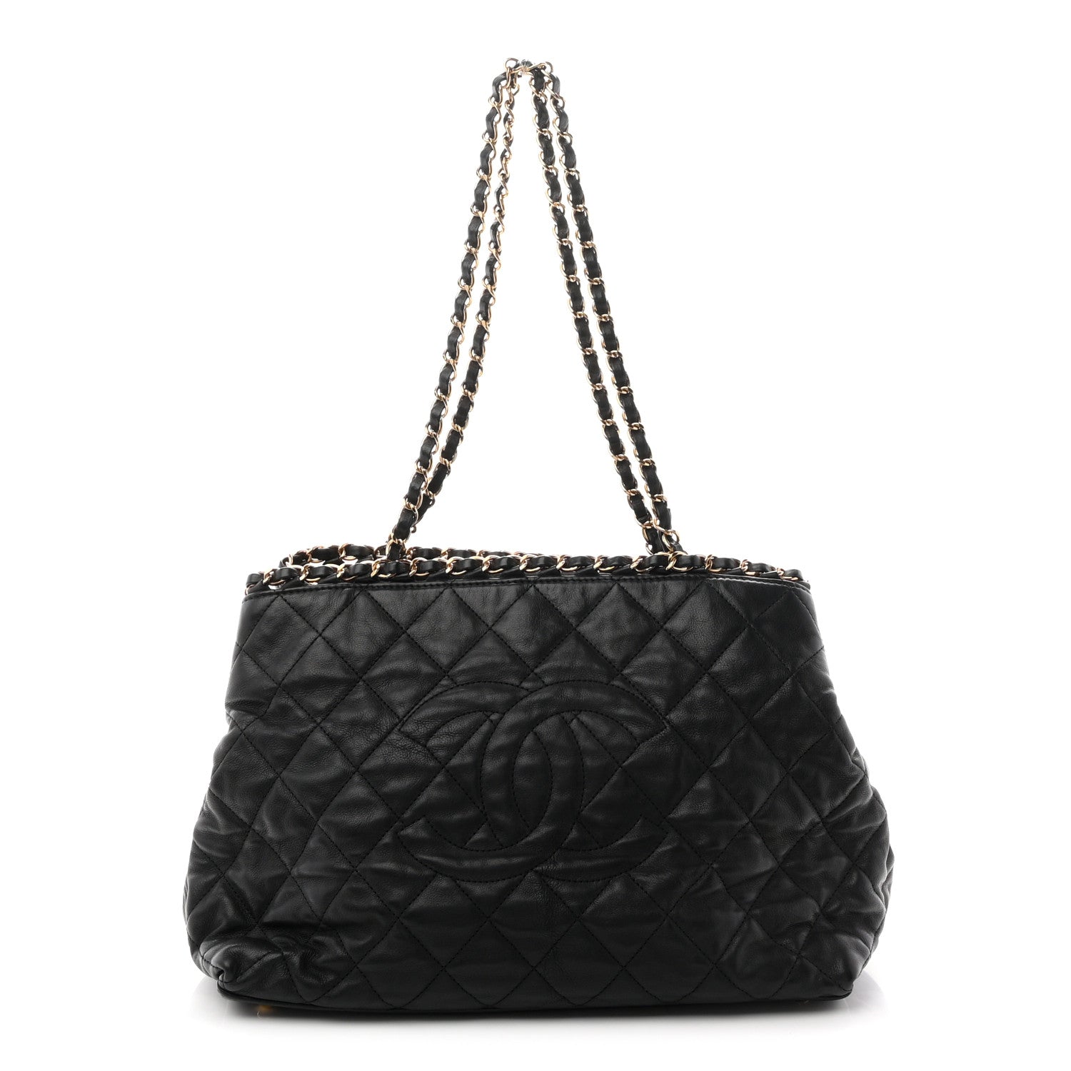 Chanel Calfskin Quilted Small Chain Me Tote Black 1 of 11