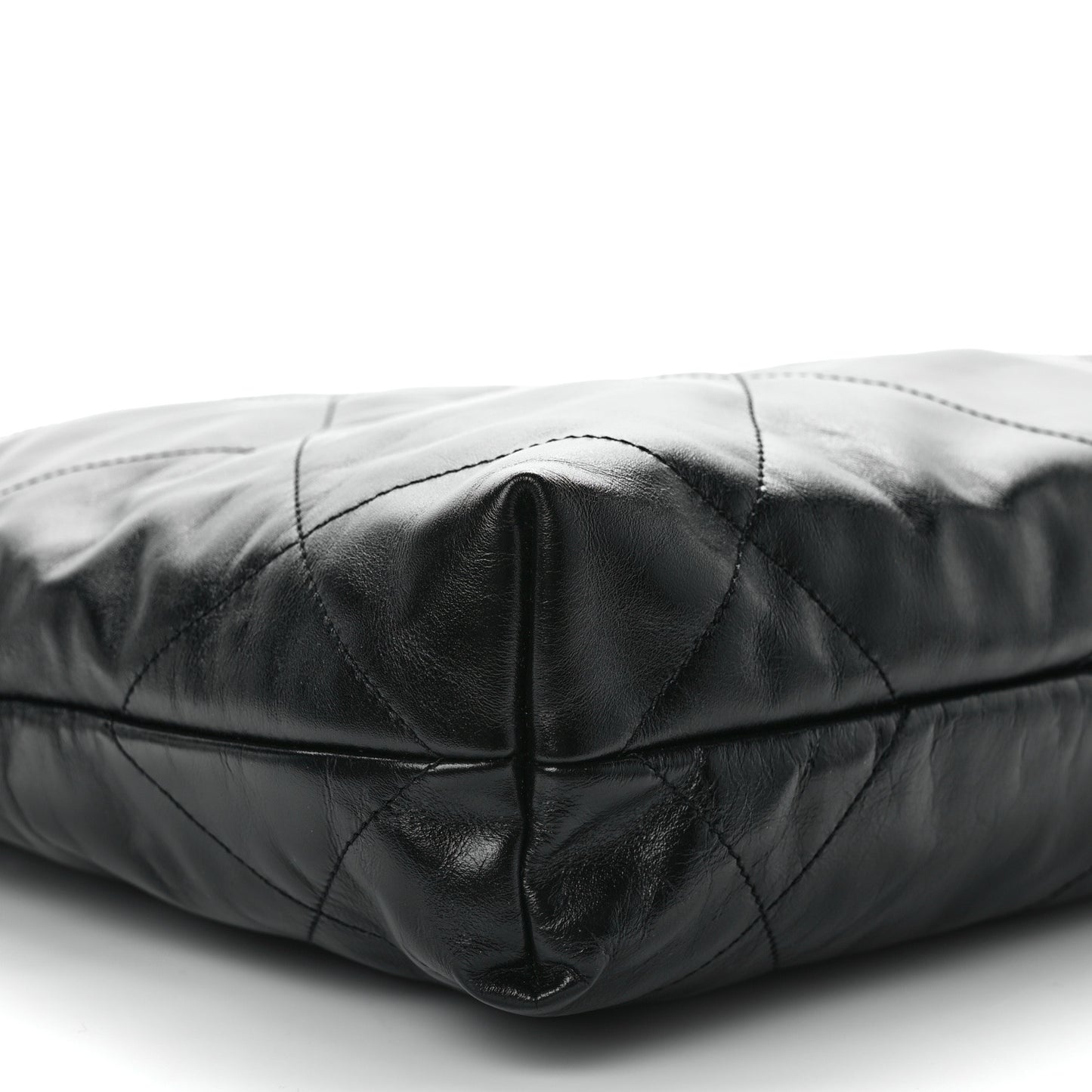 Shiny Calfskin Quilted Small Chanel 22 Black