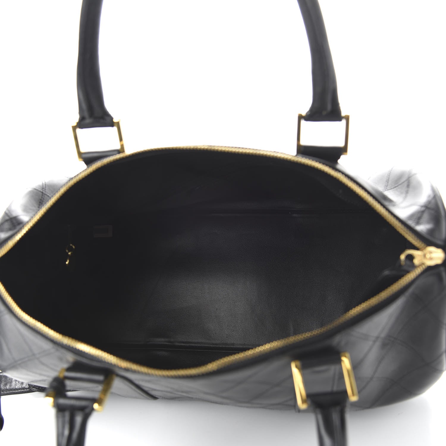 Chanel Calfskin Stitched CC Boston Black 6 of 13
