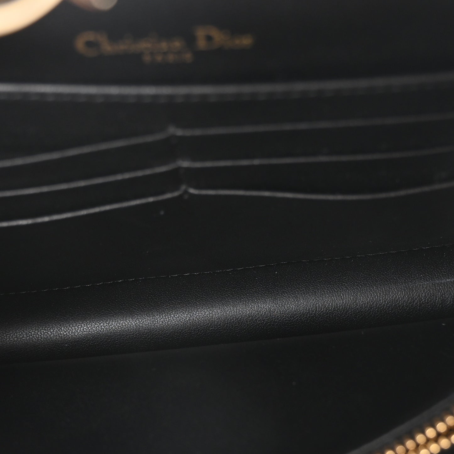 Lambskin Cannage Lady Dior Chain Pouch Black
