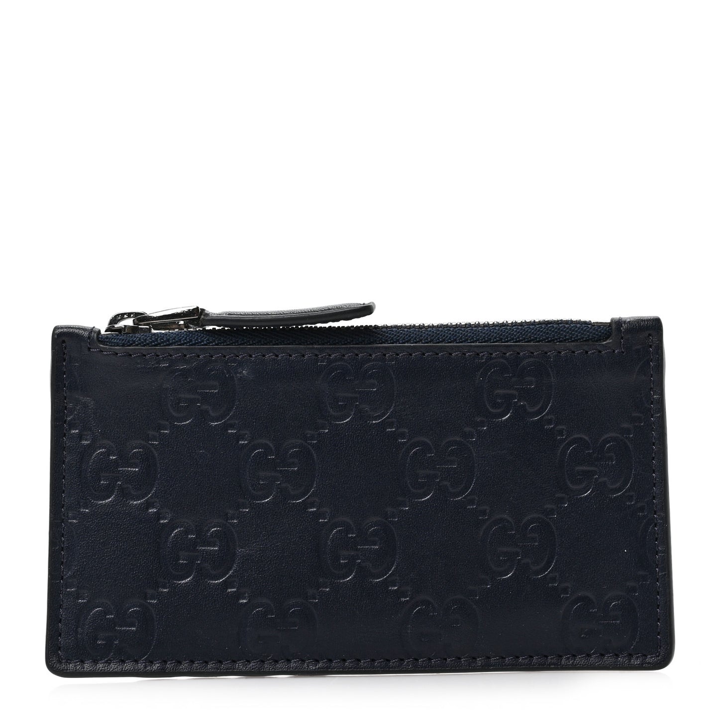 Guccissima Signature Coin Case Card Holder Blue