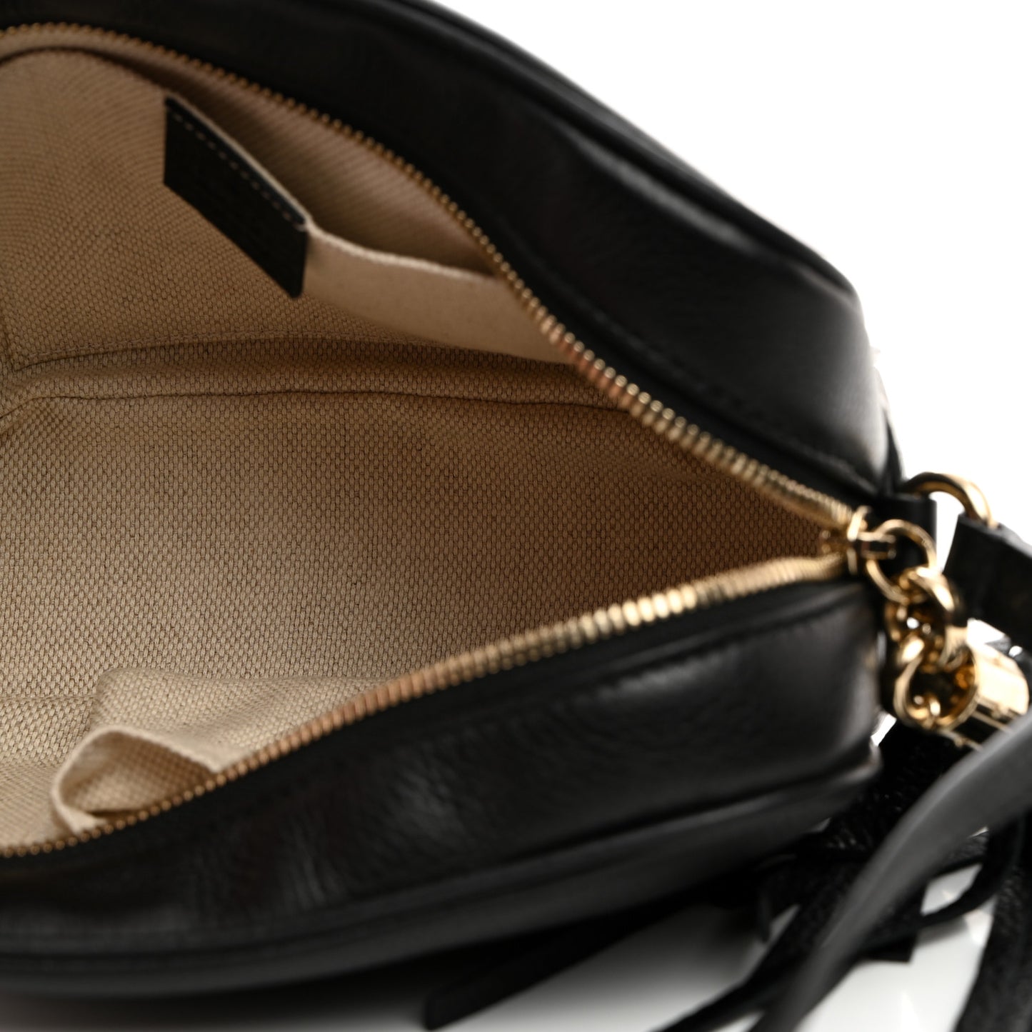 Pebbled Calfskin Small Soho Disco Bag Black