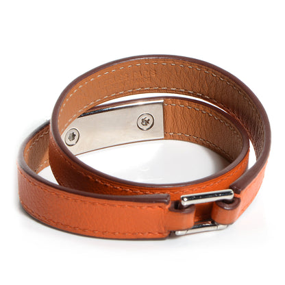Hermes Swift Rivale Double Tour Bracelet Medium Orange 3 of 8