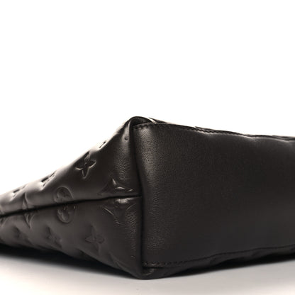 Louis Vuitton Calfskin Embossed Monogram Coussin Hobo MM Chocolate 9 of 10
