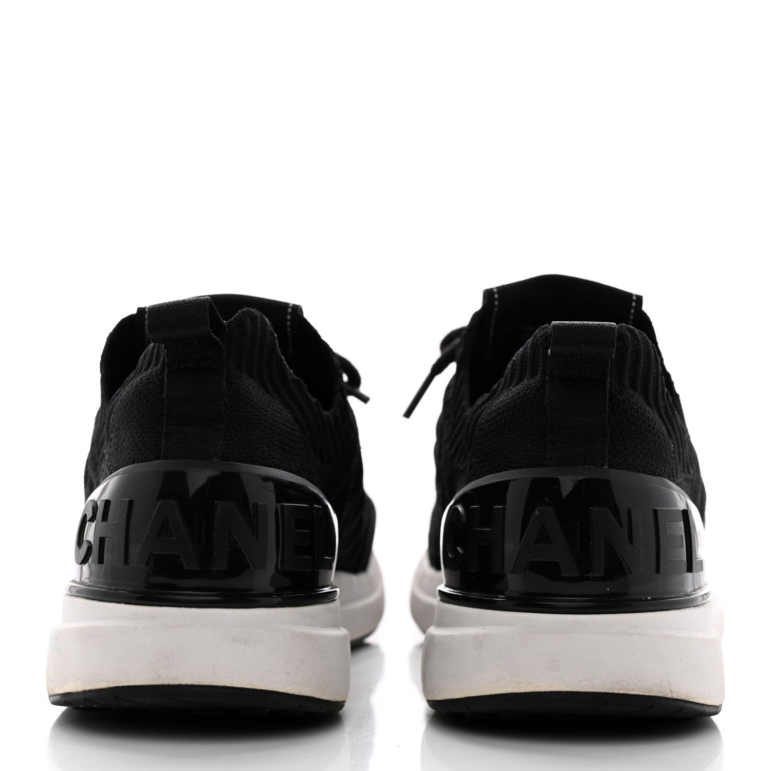 Chanel Fabric Logo Sneakers 36.5 Black 5 of 9