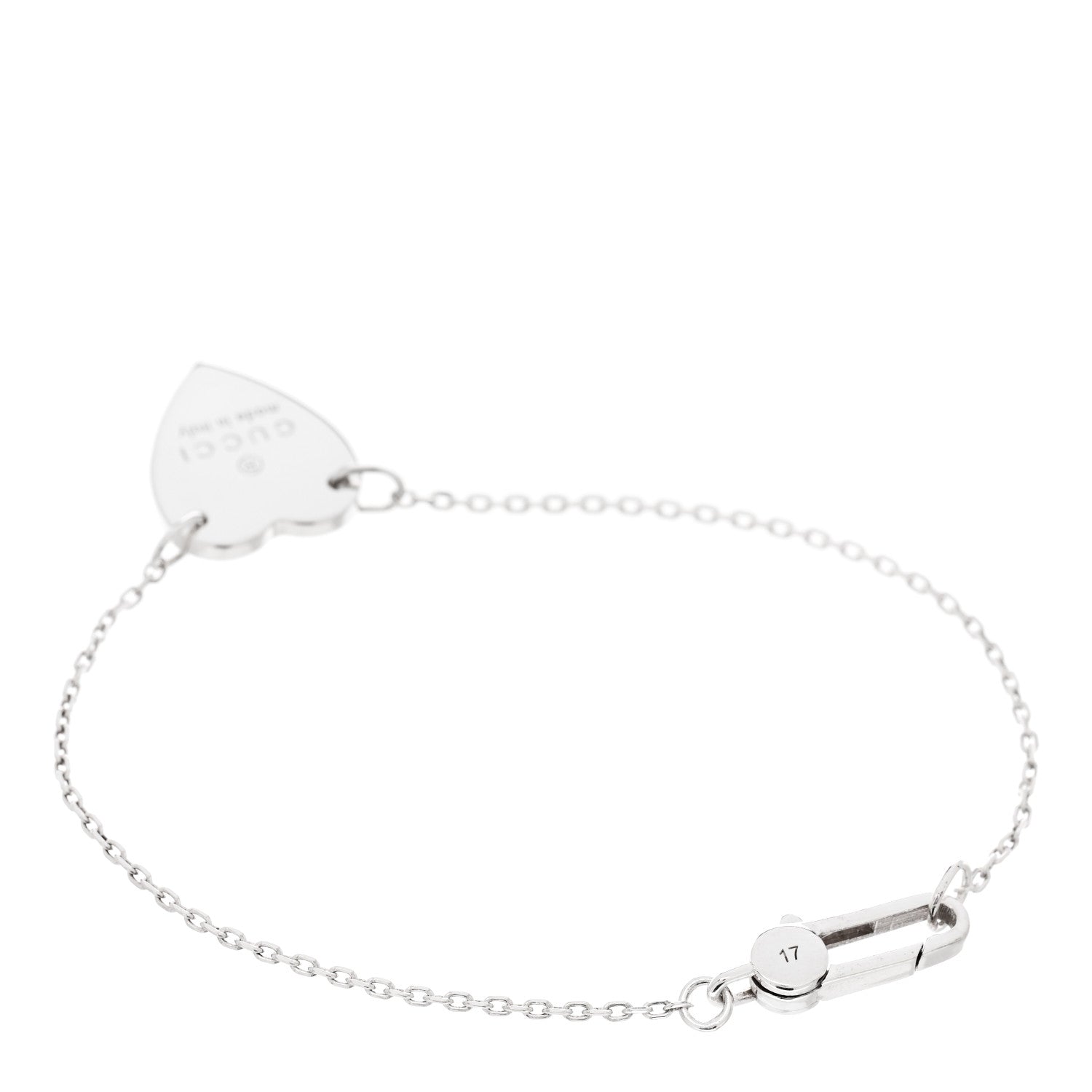 Gucci Sterling Silver Trademark Heart Bracelet 2 of 3