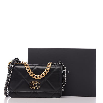 Chanel Goatskin Quilted 19 Wallet On Chain WOC Black 11 of 11