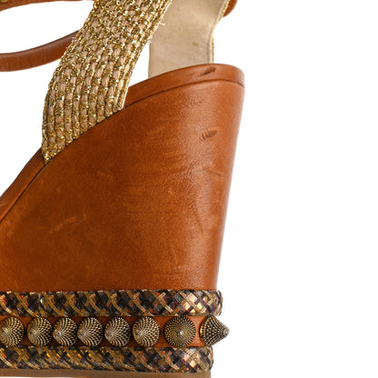 Christian Louboutin Calfskin Cordorella 110 Wedge Sandals 39 Version Cuoio 9 of 12