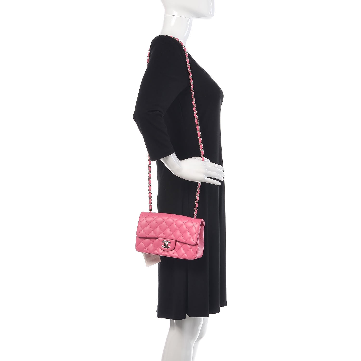 Chanel Lambskin Quilted Mini Rectangular Flap Pink 2 of 10