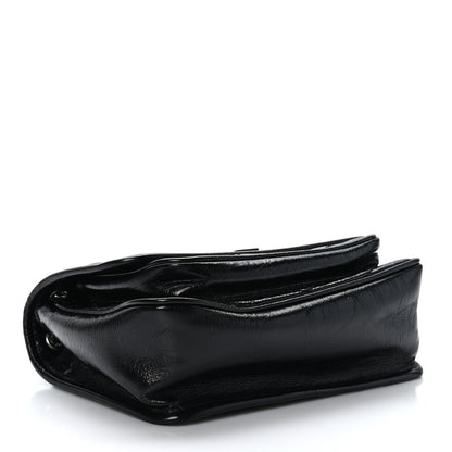 Saint Laurent Crinkled Calfskin Matelasse Monogram Baby Niki Chain Satchel Black 4 of 8
