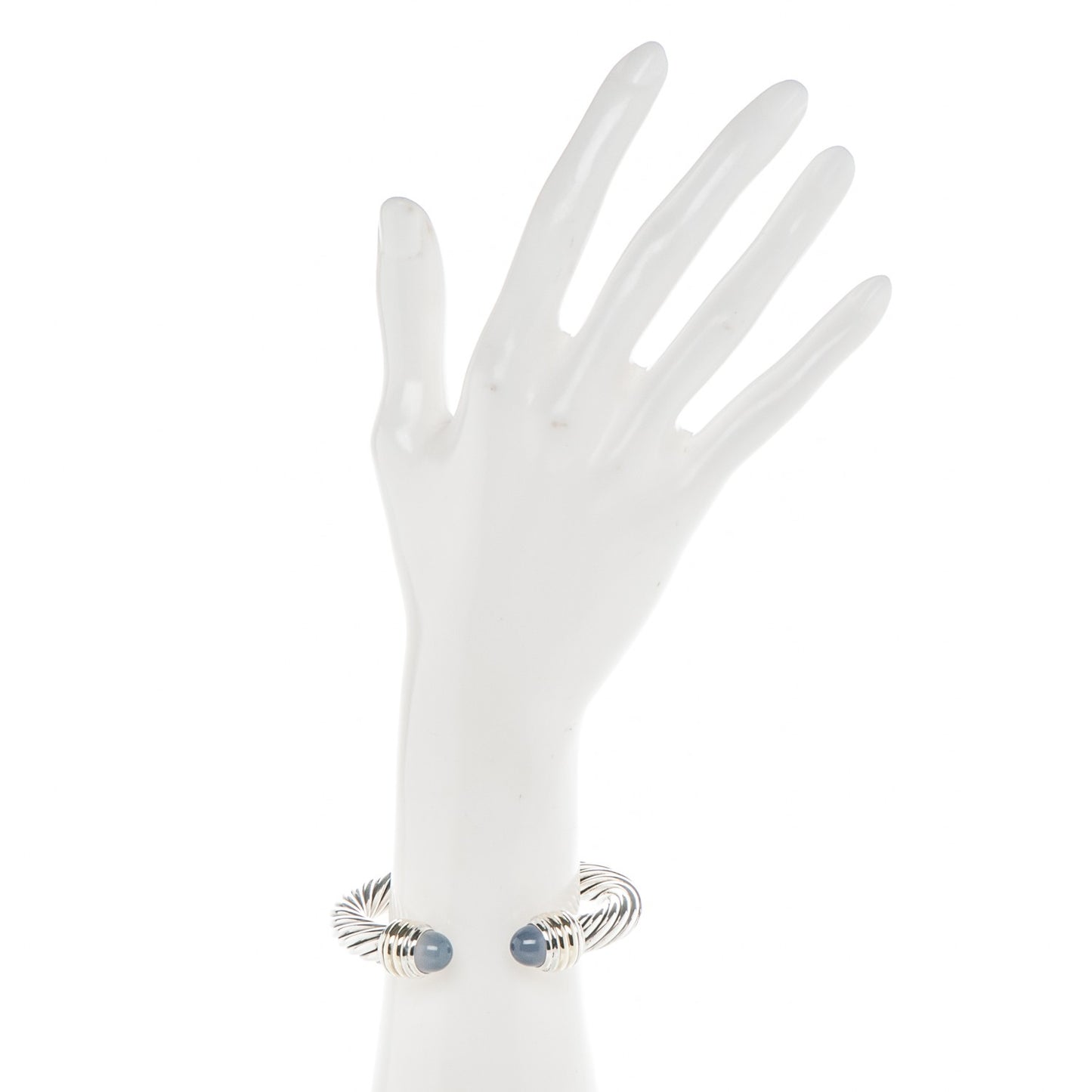 Sterling Silver Chalcedony 10mm Cable Classics Bracelet
