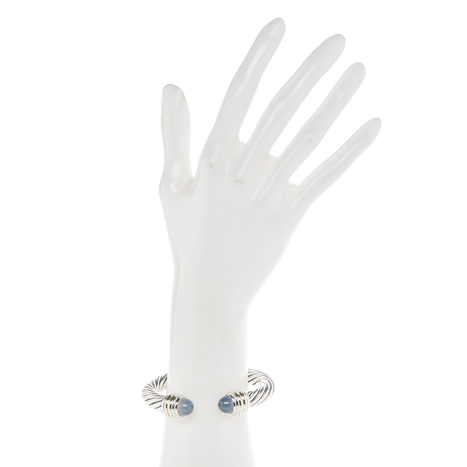 David Yurman Sterling Silver Chalcedony 10mm Cable Classics Bracelet 2 of 5
