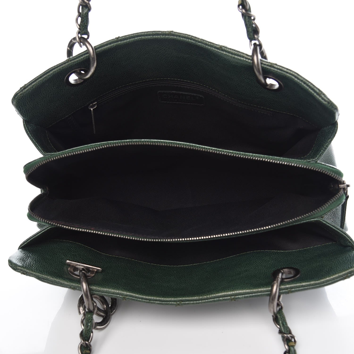 Chanel Caviar Chic Shopping Tote Dark Green 5 of 11