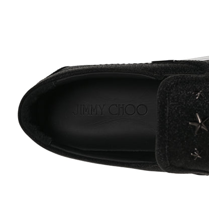 Jimmy Choo Fine Glitter Suede Mens Grove Sneakers 43 Black 7 of 8