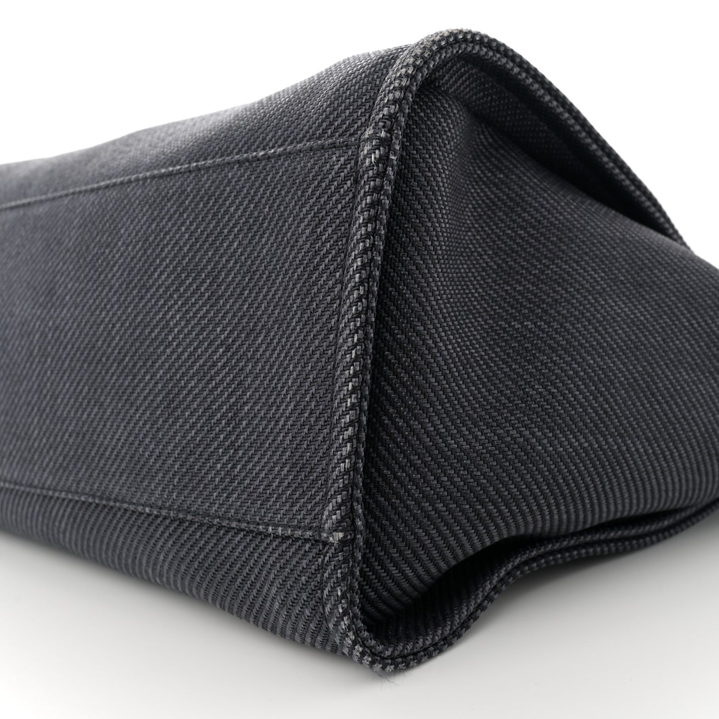 Mixed Fibers Calfskin Striped Medium Deauville Tote Black Black
