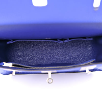 Hermes Taurillon Clemence Jypsiere 28 Bleu Electrique 5 of 13