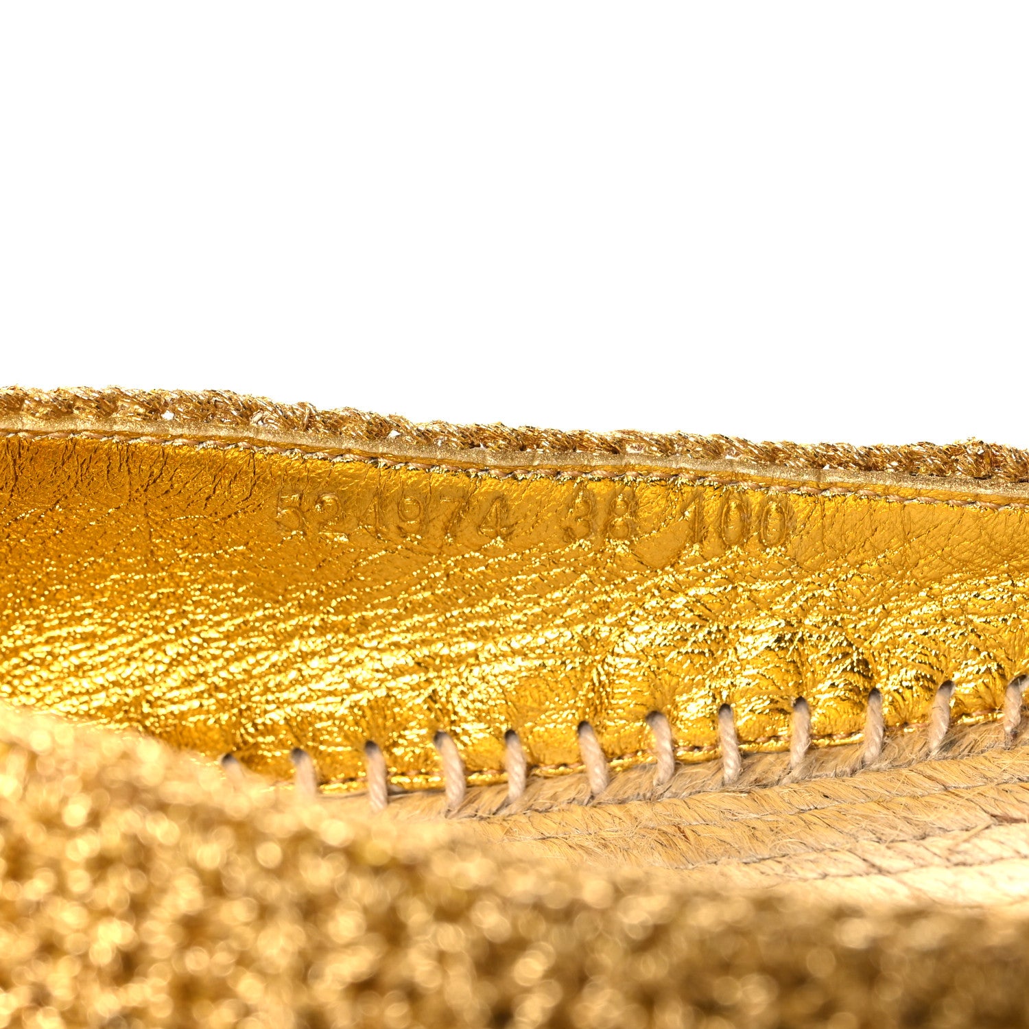 Gucci Cotton Malaga Kid Crochet Pearly GG Lilibeth Espadrille 38 Gold 7 of 9