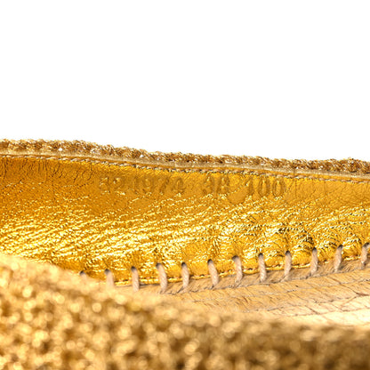 Gucci Cotton Malaga Kid Crochet Pearly GG Lilibeth Espadrille 38 Gold 7 of 9