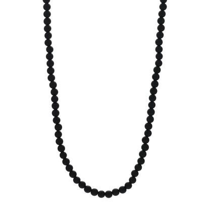 David Yurman Sterling Silver Black Onyx 6mm Spiritual Beads Necklace 1 of 4