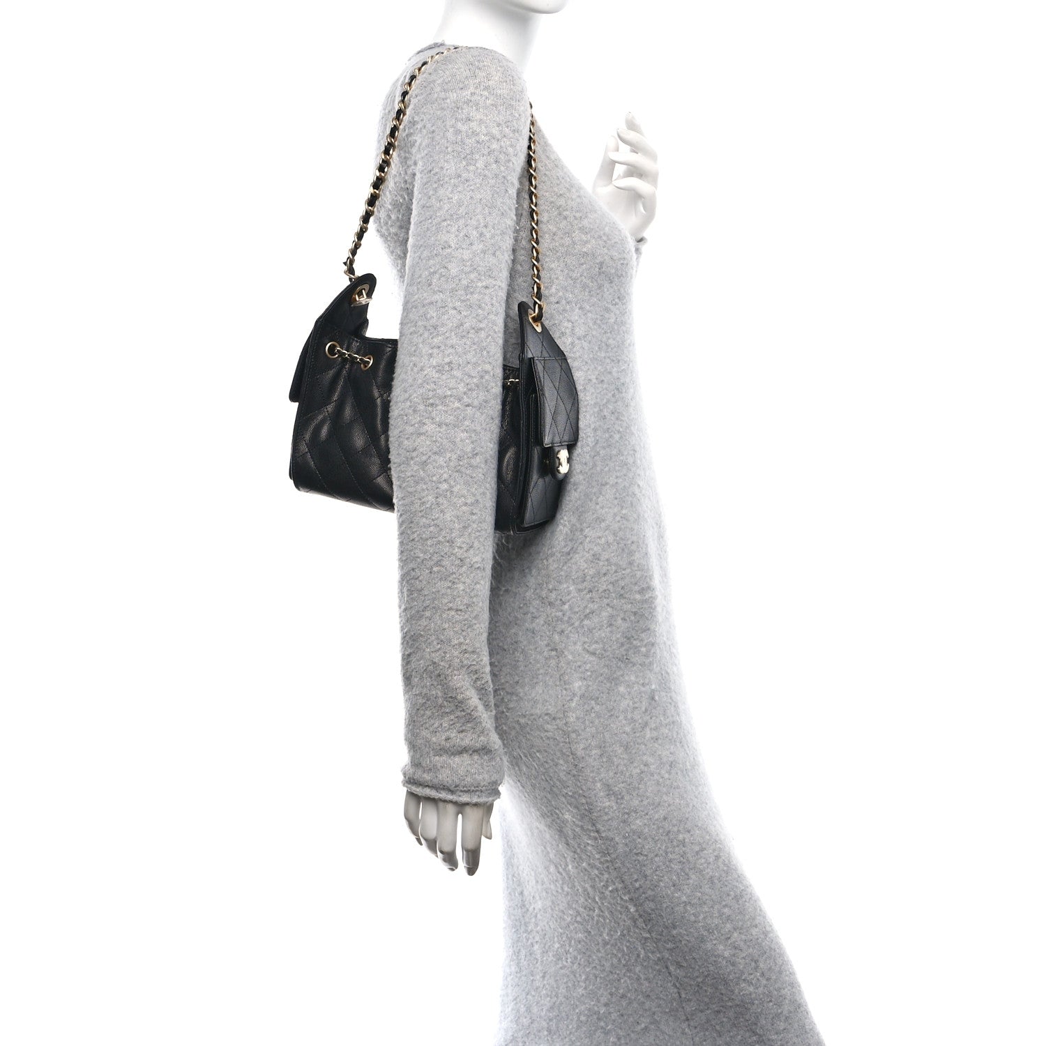 Chanel Caviar Quilted Mini Chanel 25 Handbag Black 2 of 11