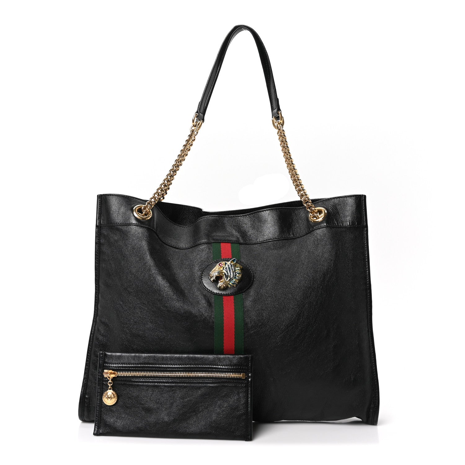 Gucci Calfskin Large Rajah Chain Tote Black 3 of 11
