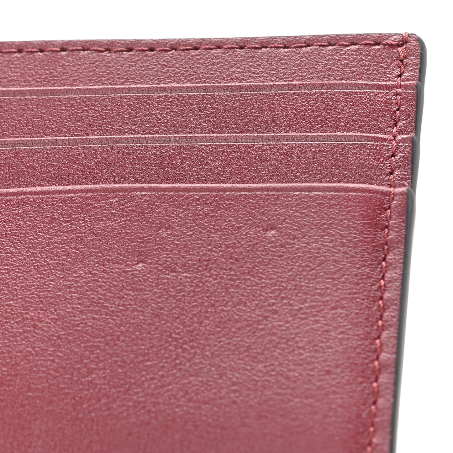 Calfskin VLogo Signature Card Holder Red