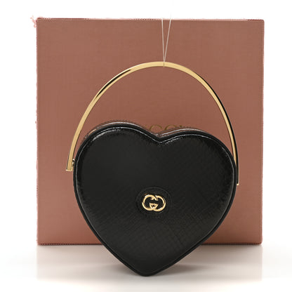 Gucci Snakeskin Broadway Ring Top Handle Bag Black 12 of 12