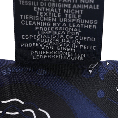 Hermes Silk Festival Des Amazones Bandana Fringed Twilly Bleu Black Bleu Black 4 of 4