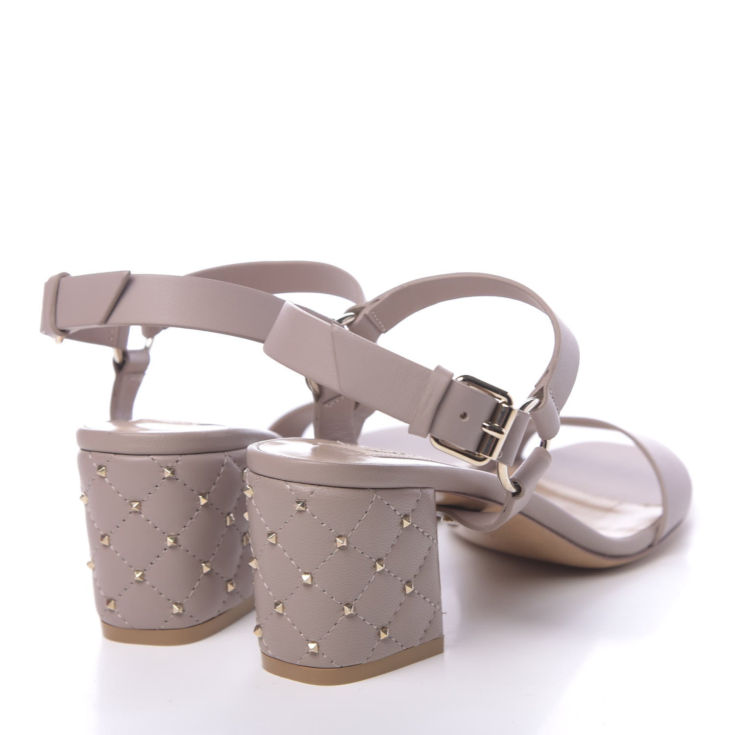 Valentino Garavani Calfskin Nappa Rockstud Spike 60mm Ankle Strap Sandals 36 Poudre 4 of 9