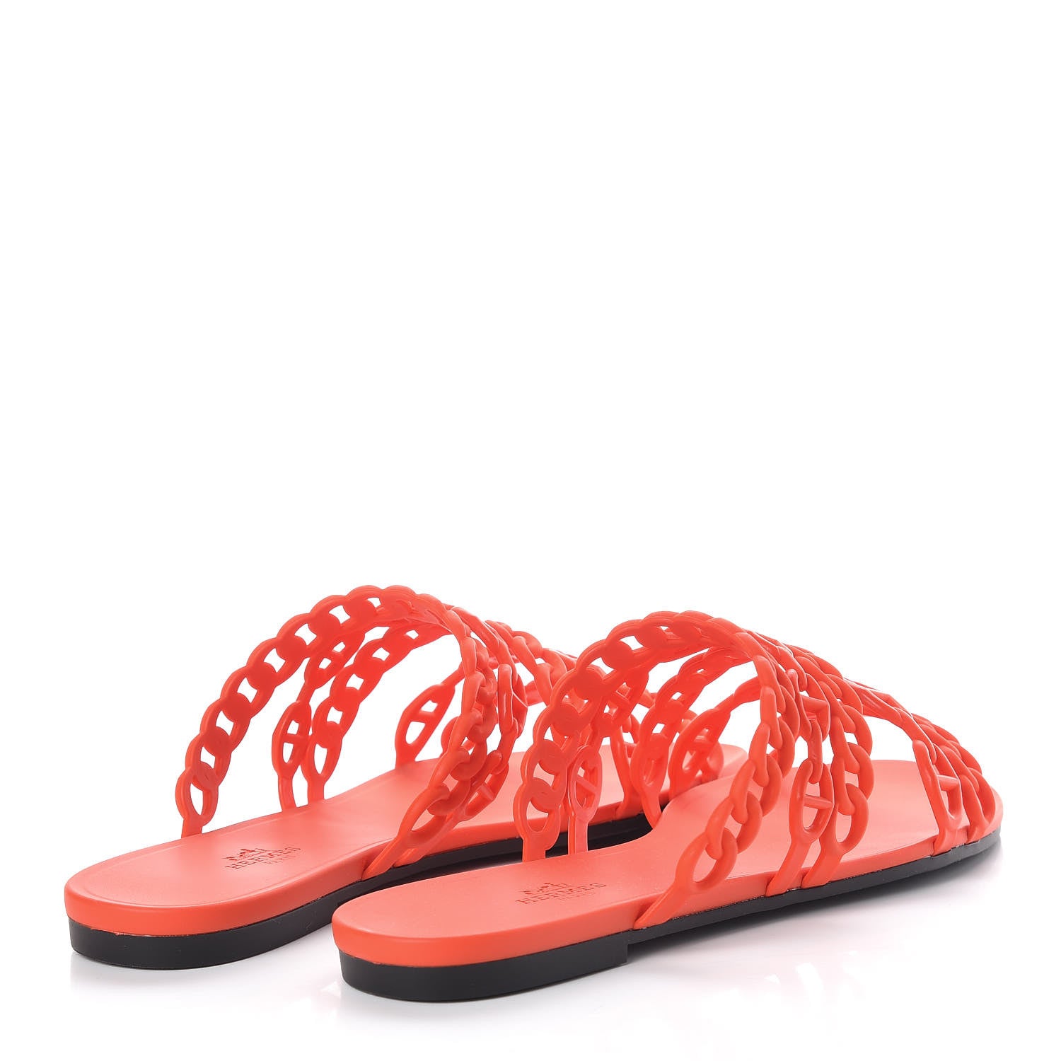 Hermes Rubber Chaine d'Ancre Nude Sandals 39 Pavot 4 of 8