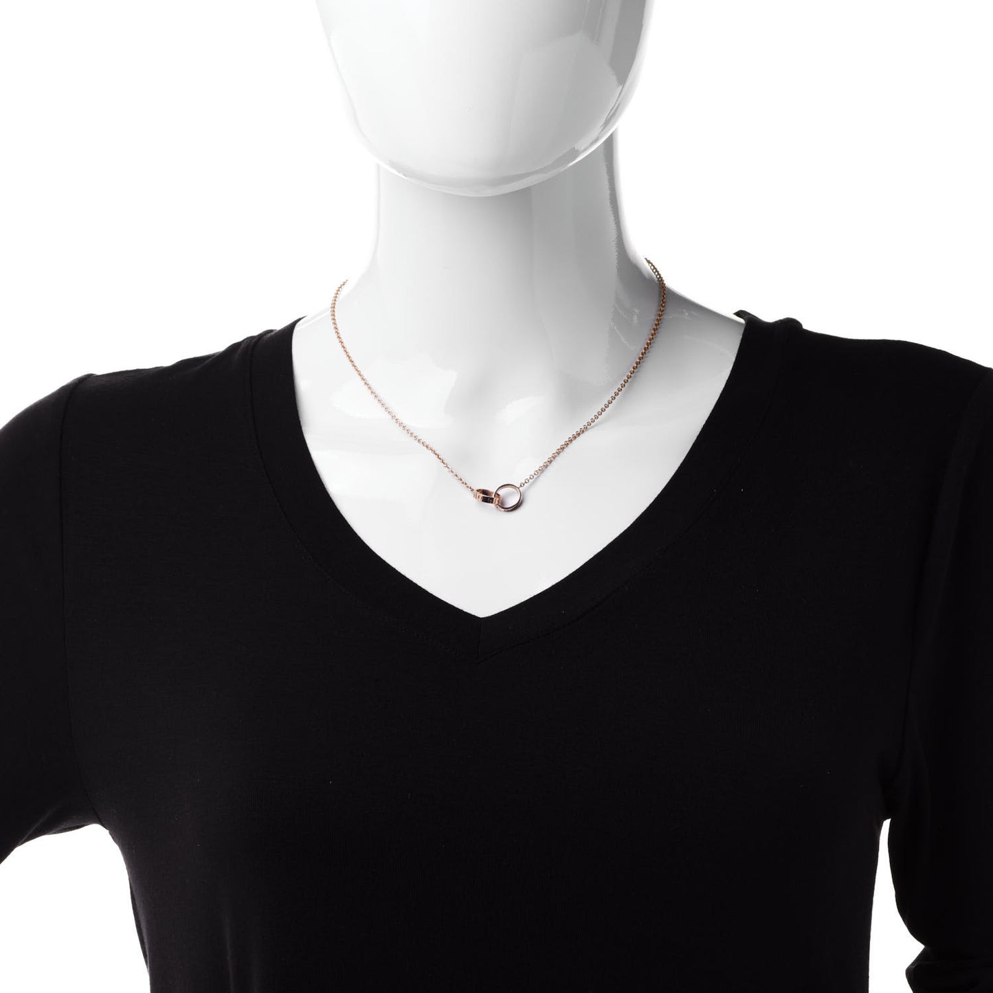 18K Pink Gold Interlocking LOVE Necklace