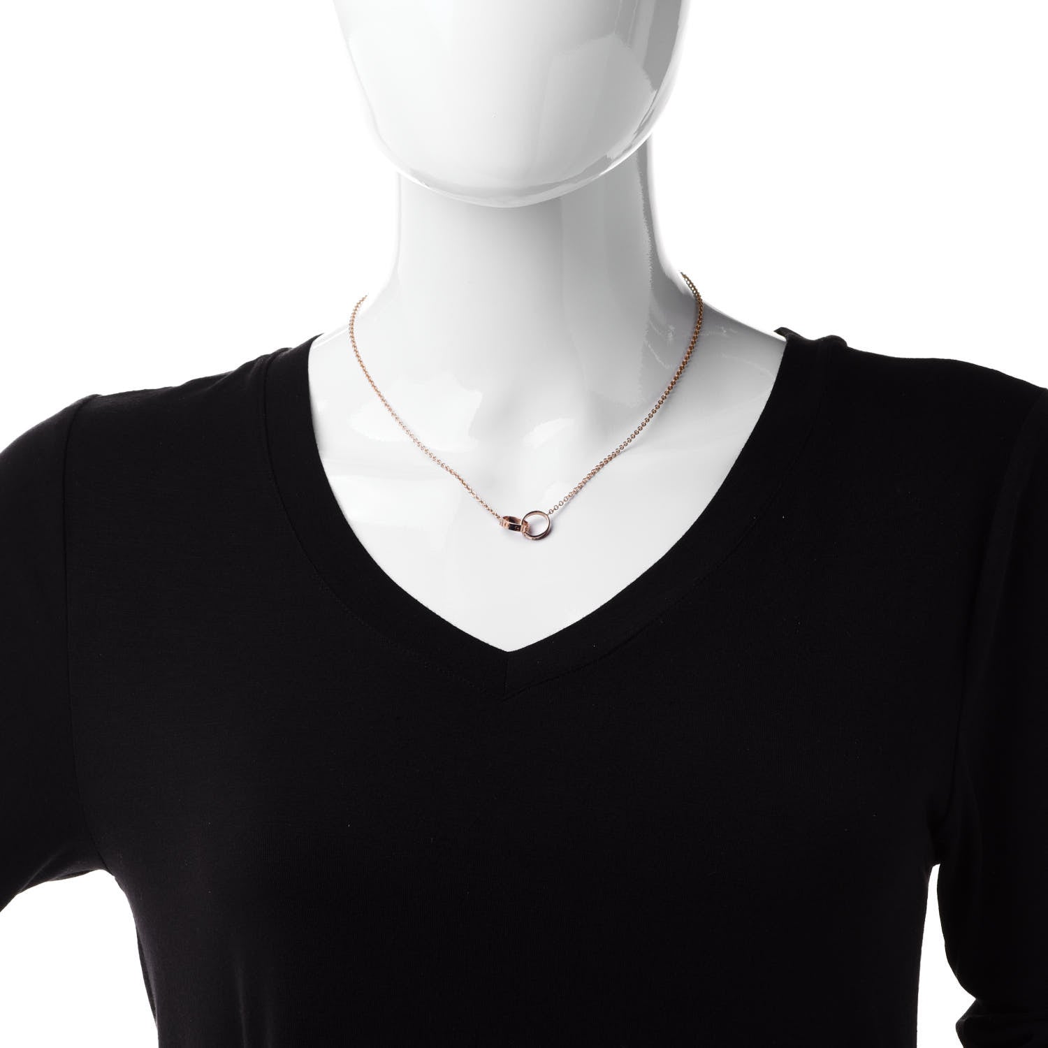 Cartier 18K Pink Gold Interlocking LOVE Necklace 2 of 7