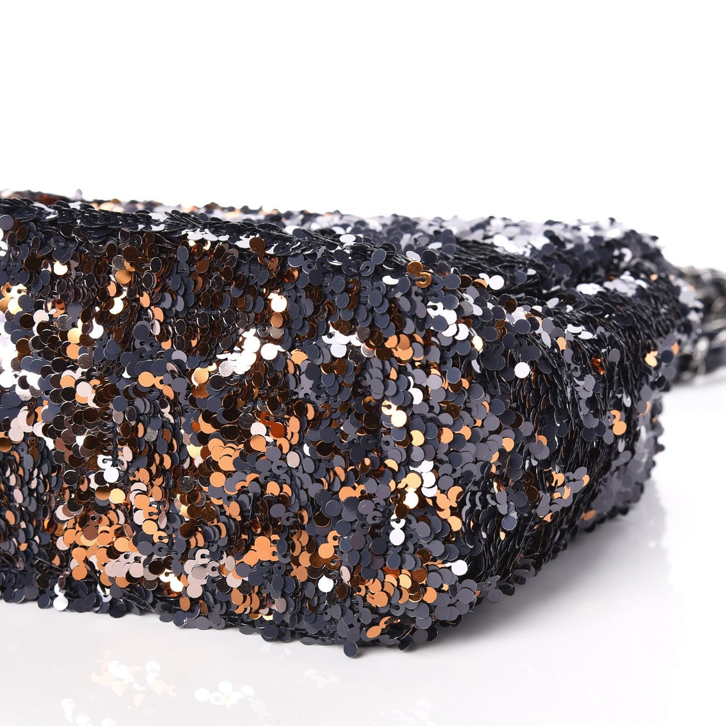 Sequin Medium Single Flap Bronze Black