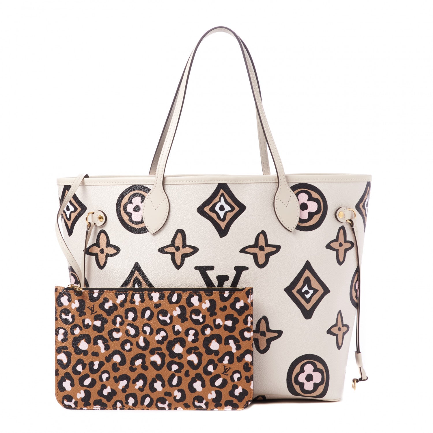 Louis Vuitton Monogram Giant Wild At Heart Neverfull MM Creme 1 of 9