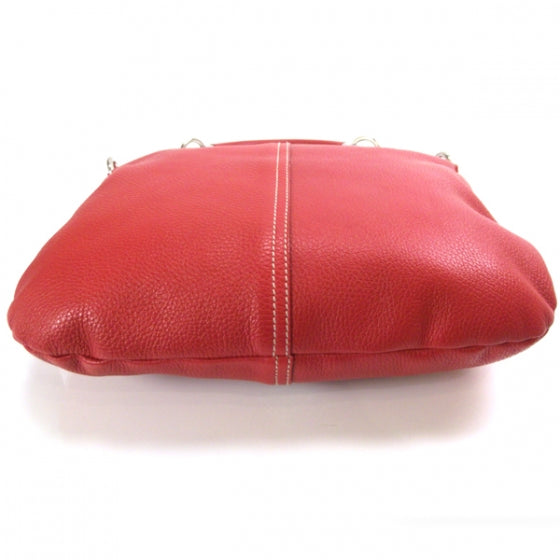 Vitello Daino Shoulder Bag Rosso