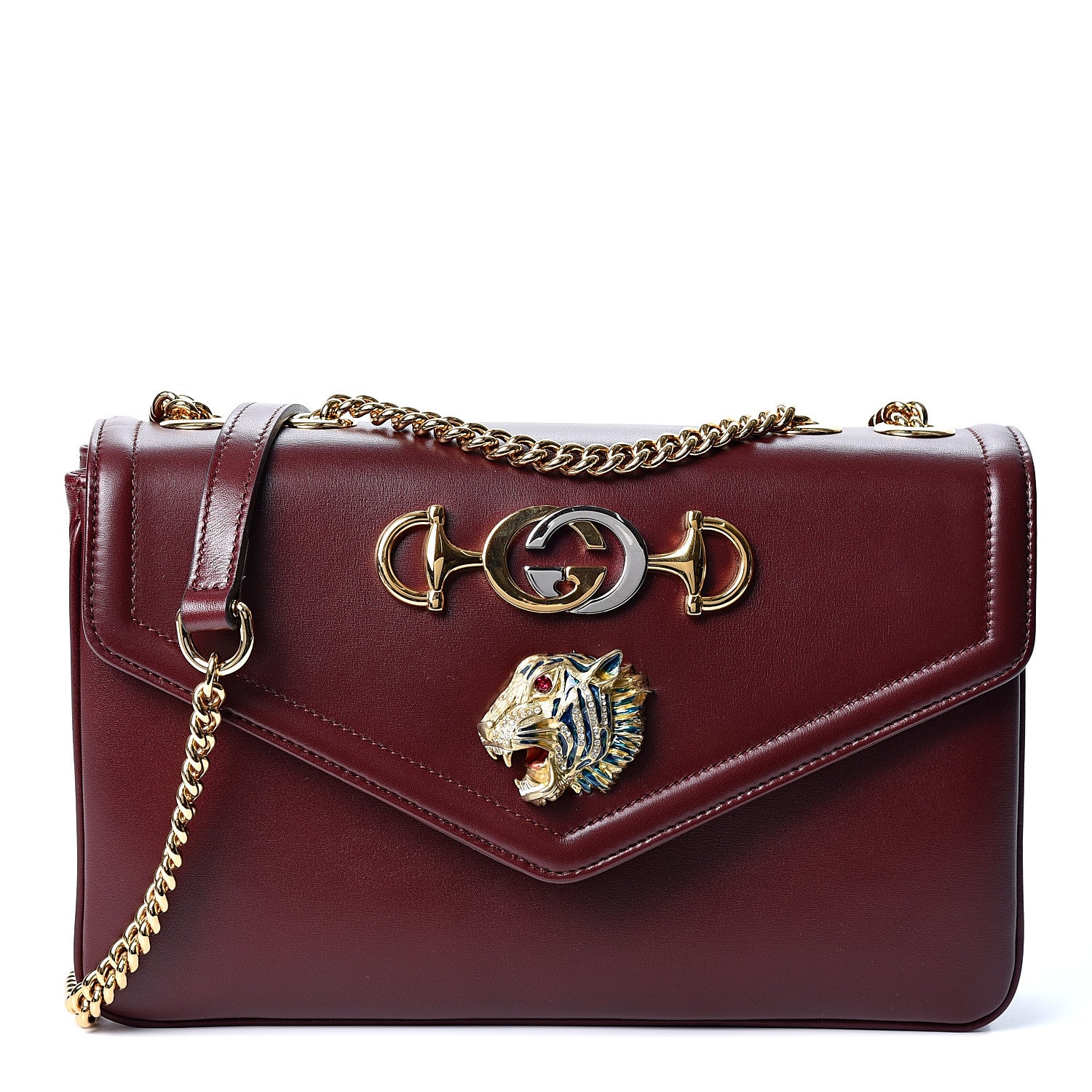 Gucci Vitello Palmellato Lux Crystal Medium Rajah Shoulder Bag Vintage ...