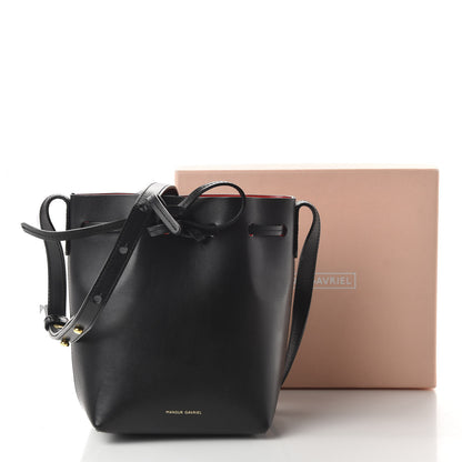 Mansur Gavriel Vegetable Tanned Calfskin Mini Mini Bucket Bag Black Flamma 10 of 10