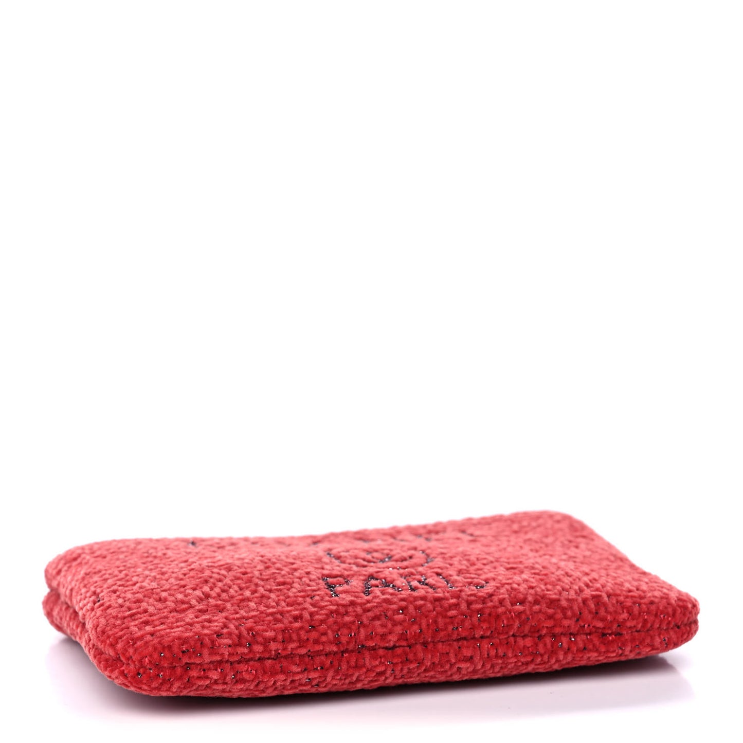 Lurex Boucle Deauville Cosmetic Pouch Red