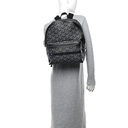 Versace Coated Canvas Calfskin La Greca Signature Backpack Black Grey 2 of 10