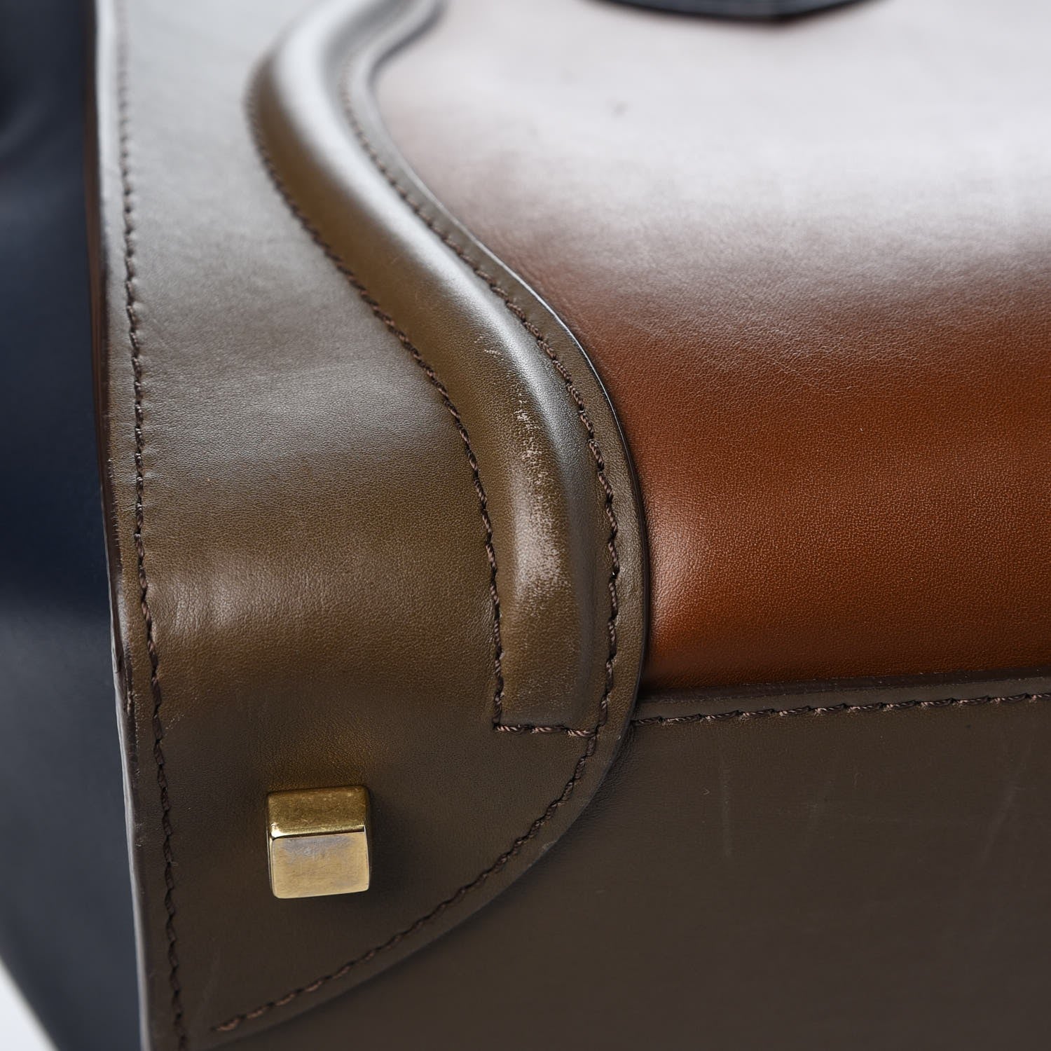 Celine Satin Calfskin Mini Tri-Color Luggage Camel 12 of 13