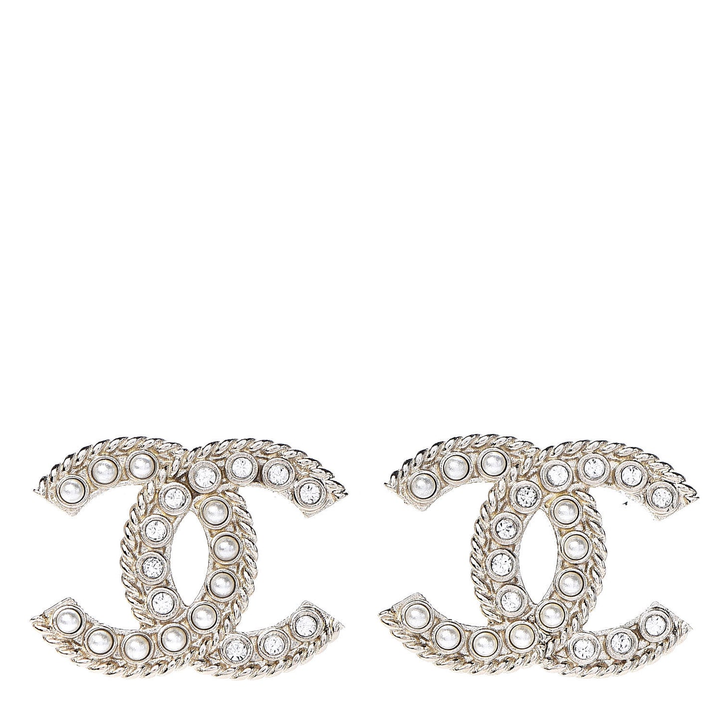 Pearl Crystal April In Paris CC Earrings Light Gold