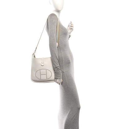 Hermes Taurillon Clemence Amazone Evelyne II PM White 2 of 11